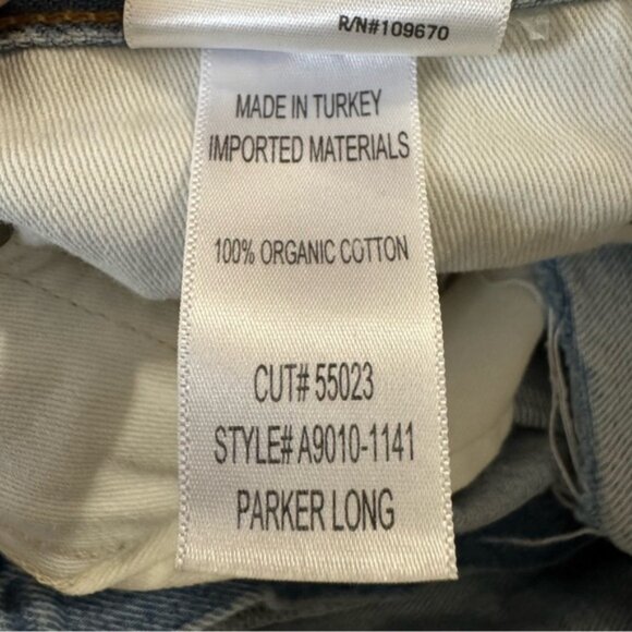 New Agolde Long Parker Denim Shorts in Parade Light Size 32 - Picture 6 of 9